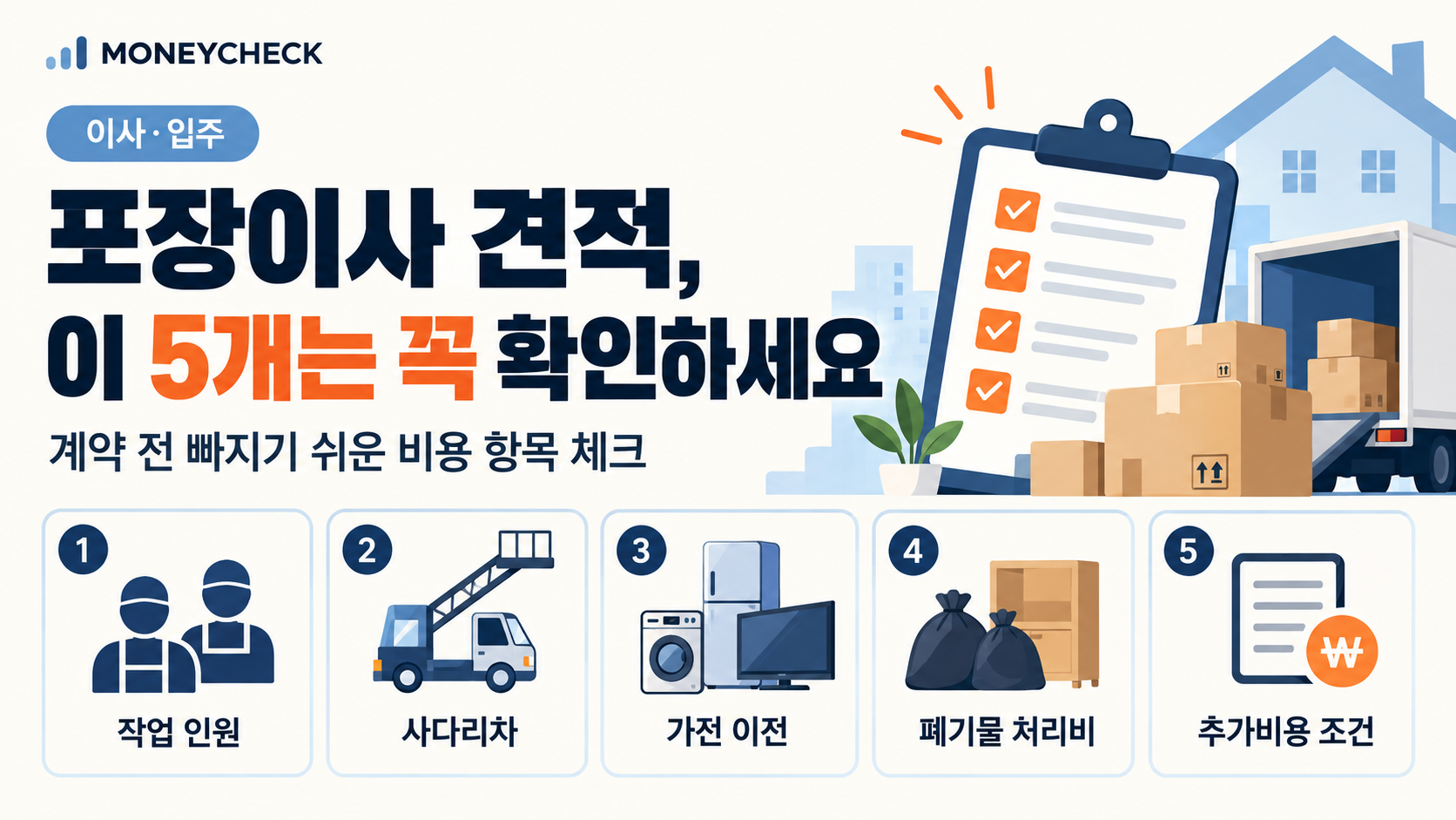 포장이사 견적에서 계약 전에 확인할 5가지 비용 항목